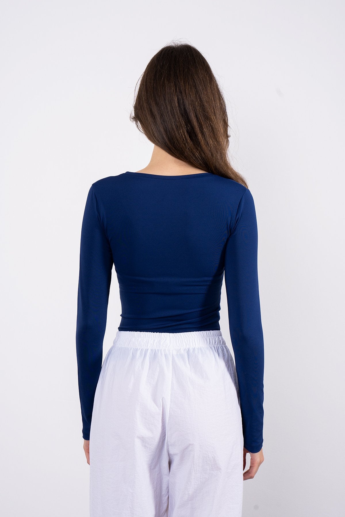 Soft Touch V Yaka Bluz Lacivert