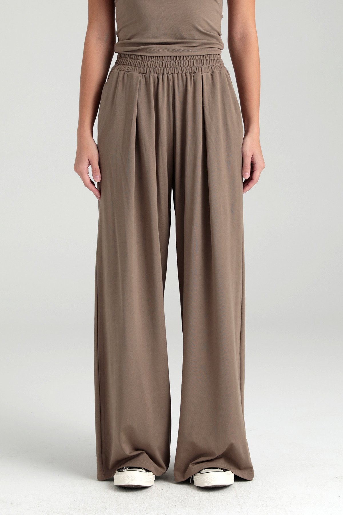 Soft Touch Piliseli Pantolon Vizon