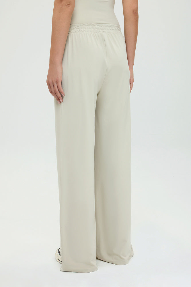 Soft Touch Düz Kesim Bol Pantolon Bej