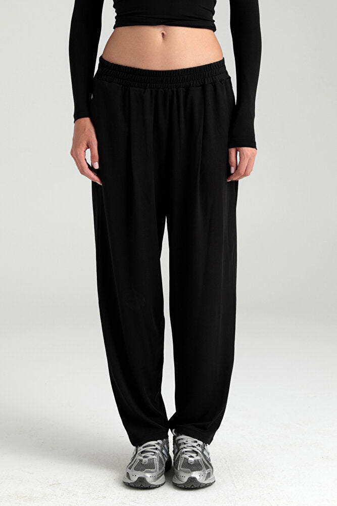 Soft Touch Şalvar Pantolon Siyah