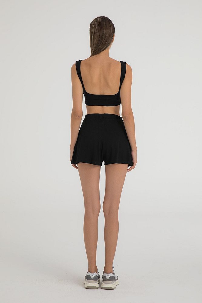 Ultra Soft Lastikli Şort Siyah