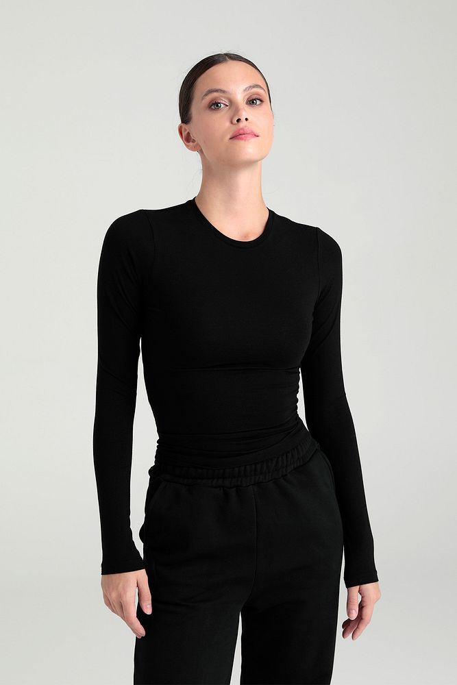 Ultra Soft Yuvarlak Yaka Bluz Siyah