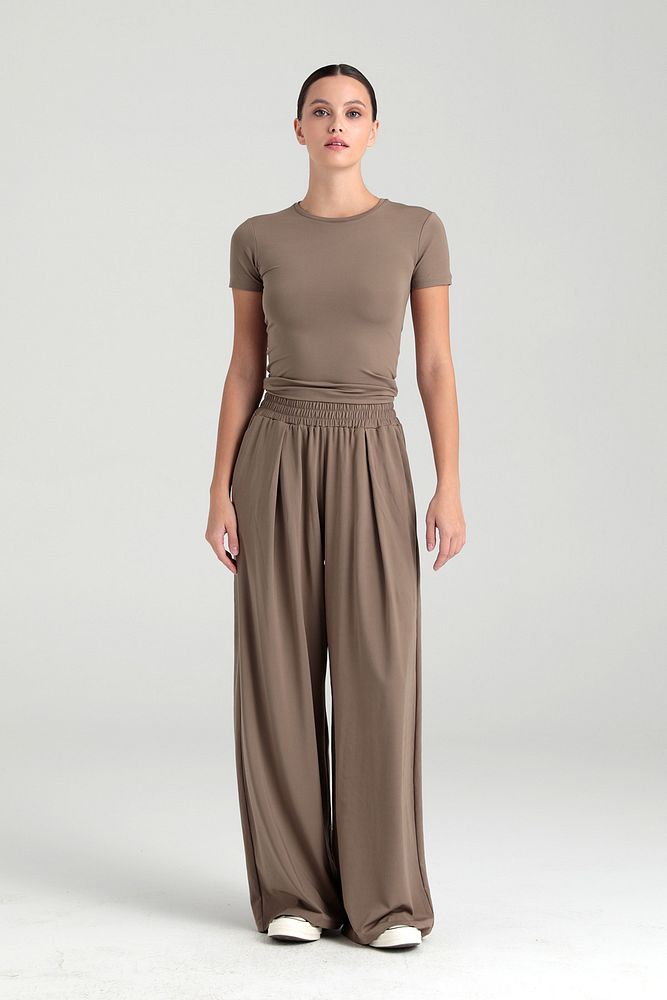 Soft Touch Piliseli Pantolon Vizon