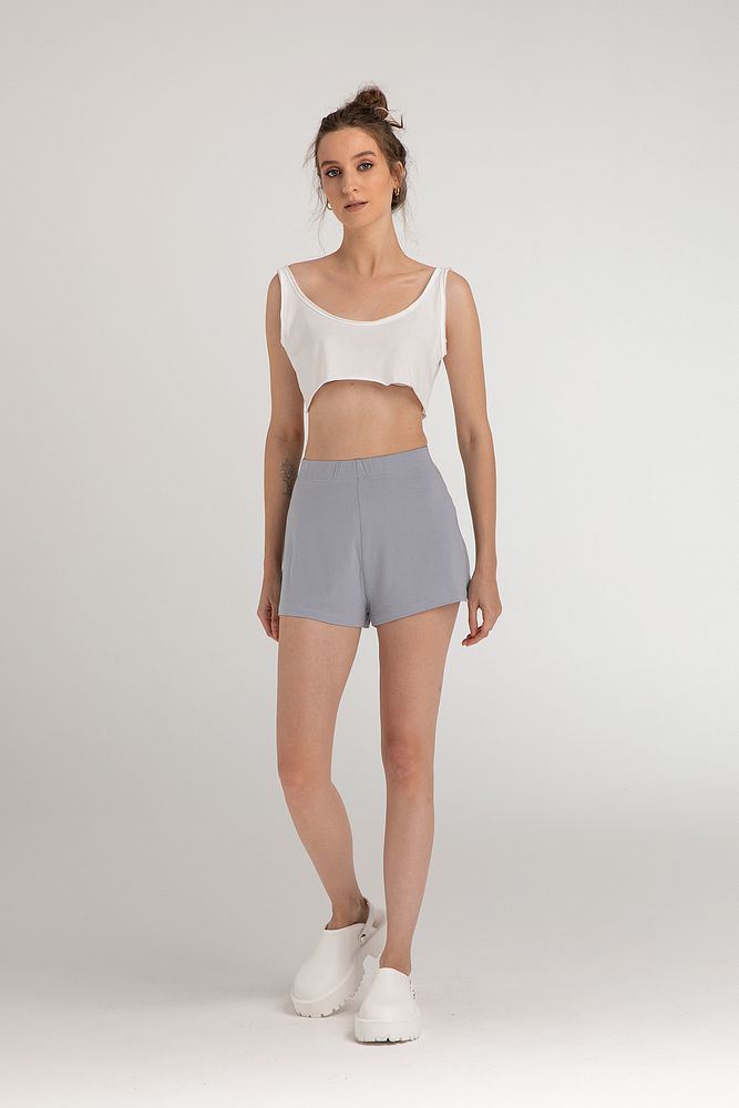 Ultra Soft Lastikli Şort Gri