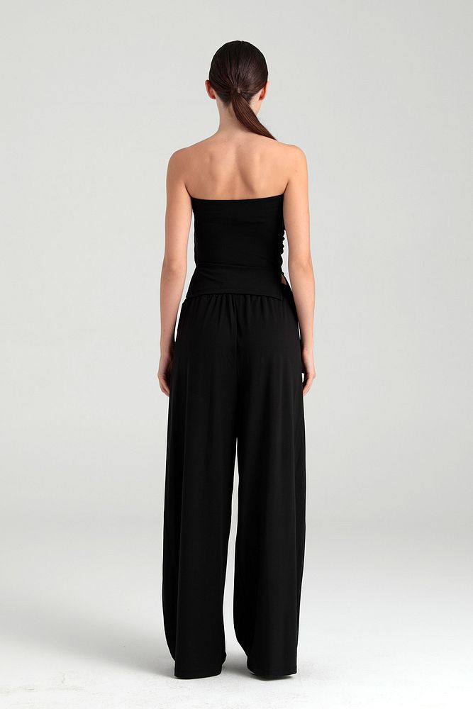 Soft Touch Piliseli Pantolon Siyah