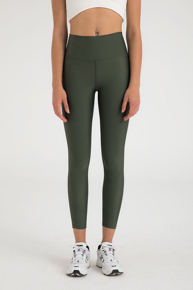 Yüksek Bel Toparlayıcı Spor Tayt Haki