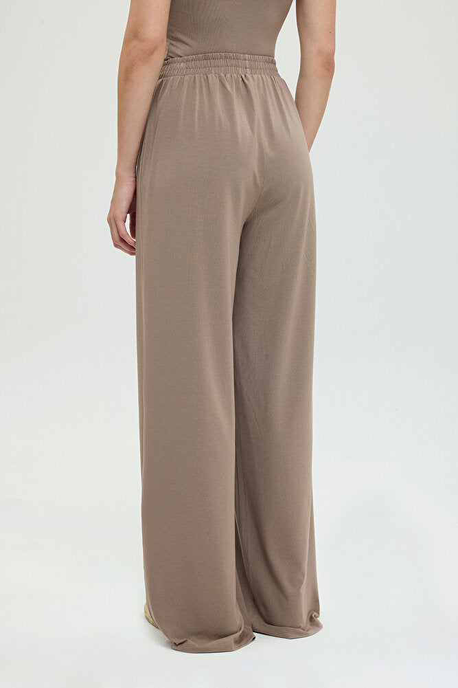 Ultra Soft Düz Kesim Bol Pantolon Vizon