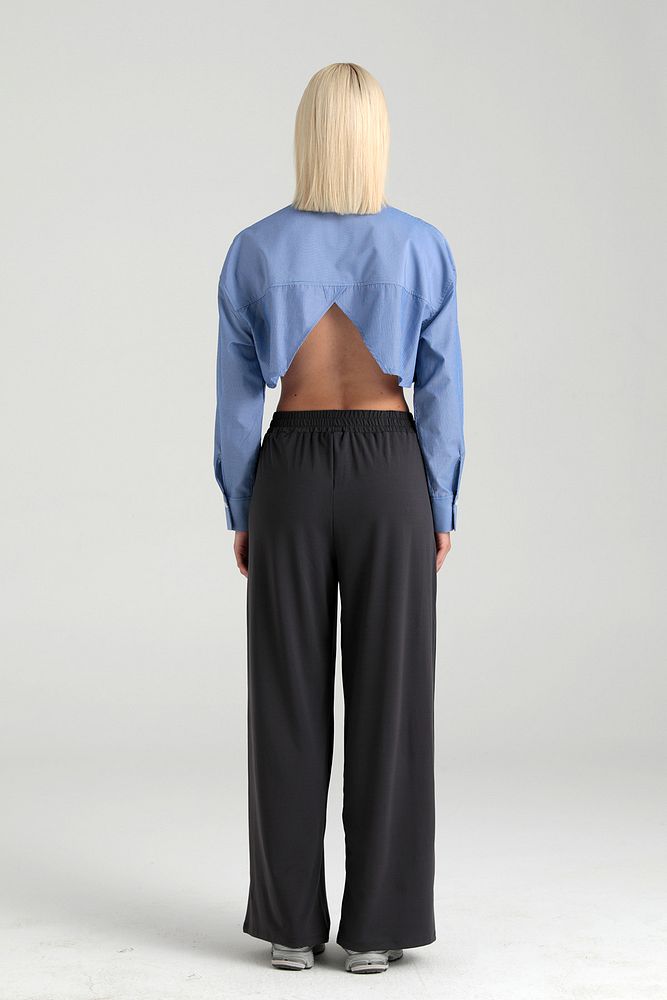 Soft Touch Piliseli Pantolon Füme