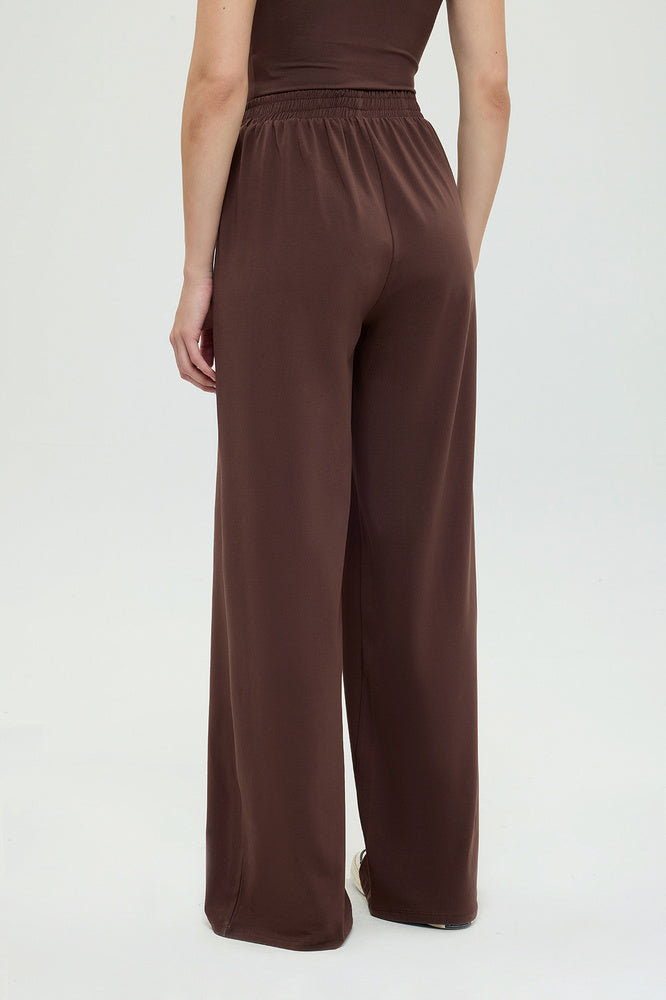 Ultra Soft Düz Kesim Bol Pantolon Füme