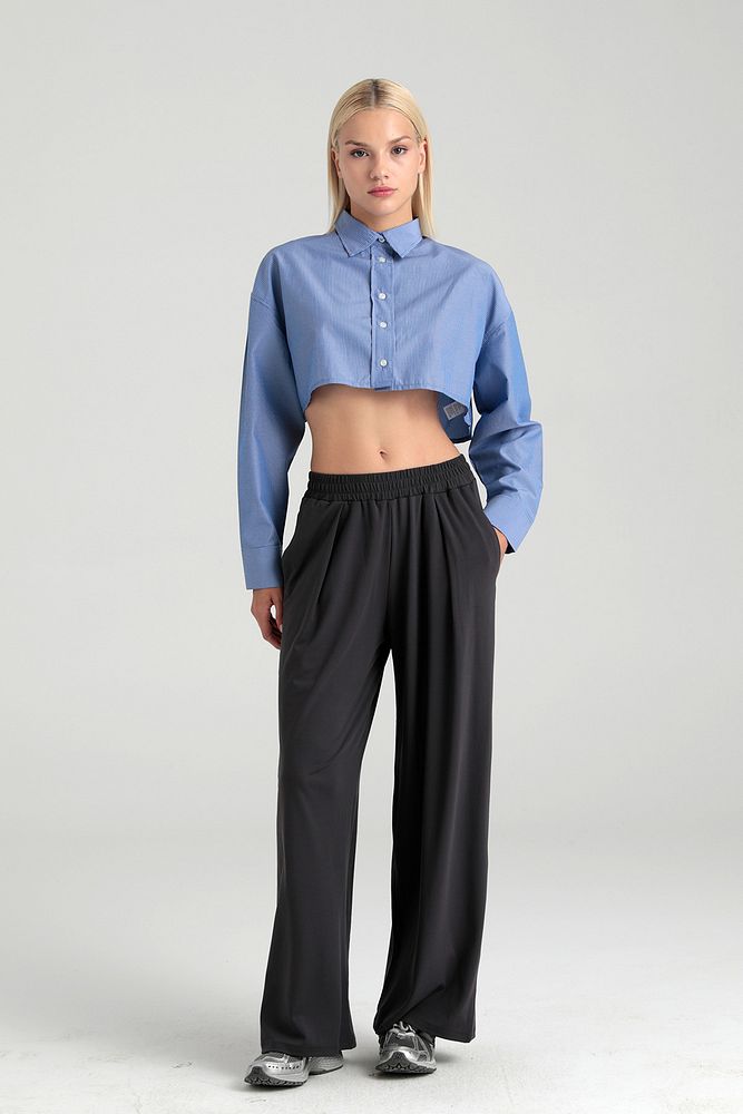 Soft Touch Piliseli Pantolon Füme