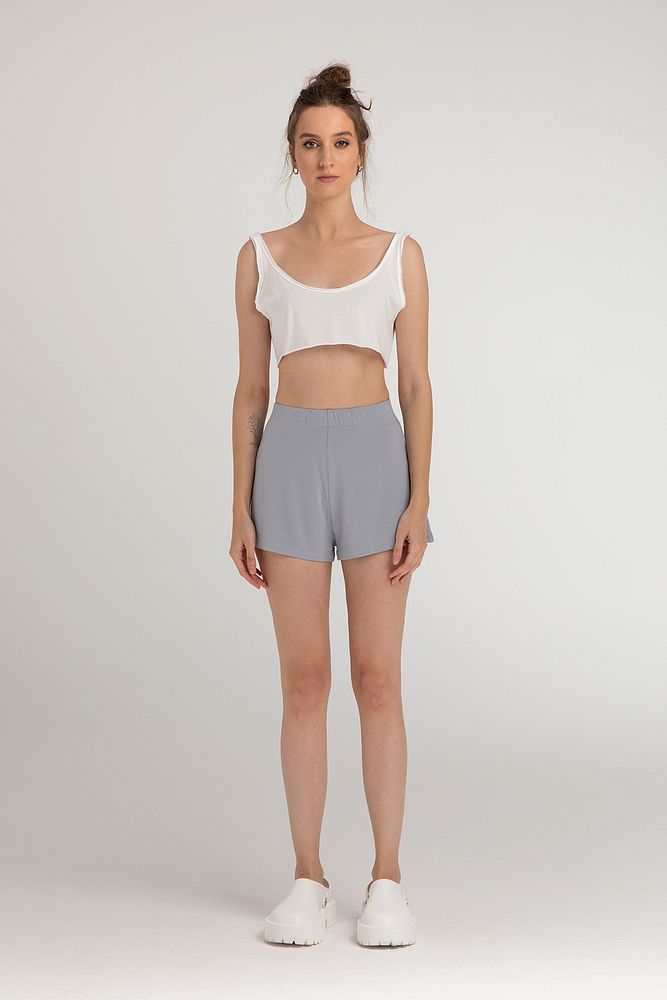 Ultra Soft Lastikli Şort Gri