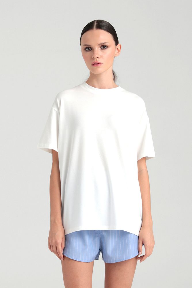 Ultra Soft Kısa Kollu T-shirt Ekru