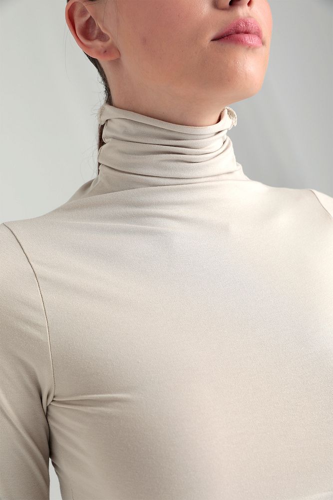 Ultra Soft Balıkçı Yaka Bluz Bej