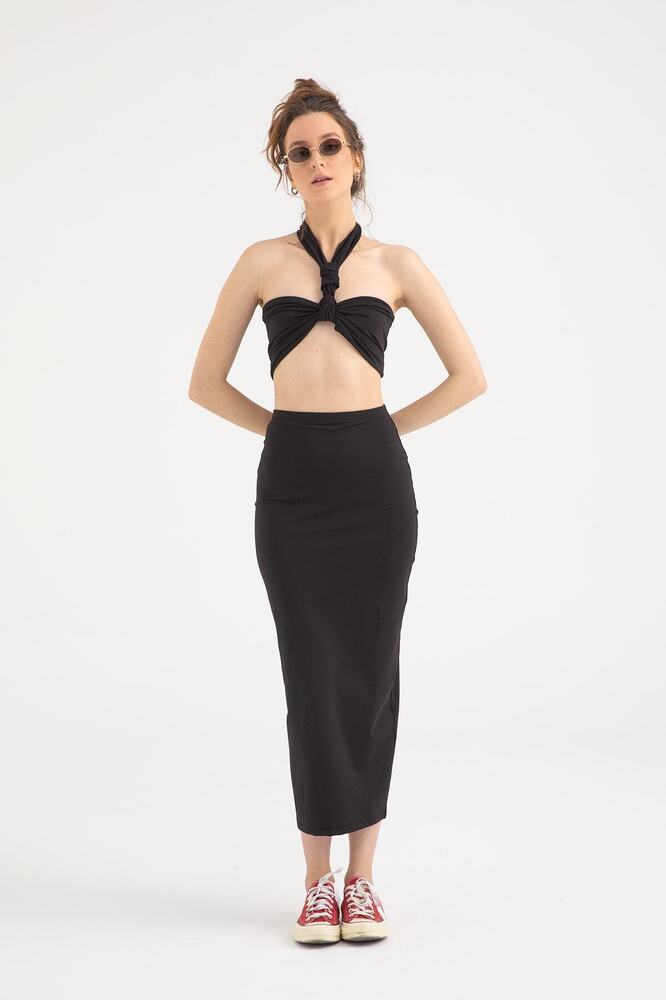 Soft Touch Uzun Etek Siyah