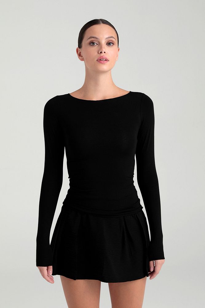 Ultra Soft Kayık Yaka Bluz Siyah