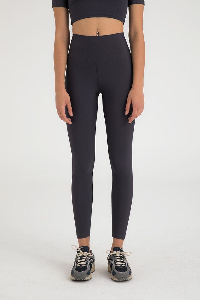 Yüksek Bel Toparlayıcı Spor Tayt Füme