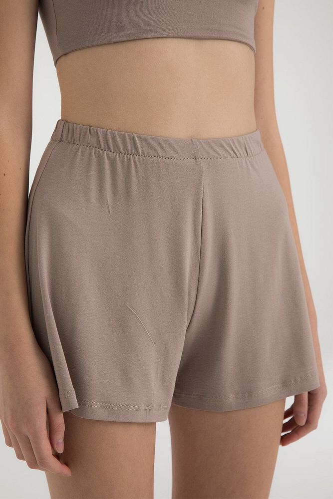 Ultra Soft Lastikli Şort Vizon