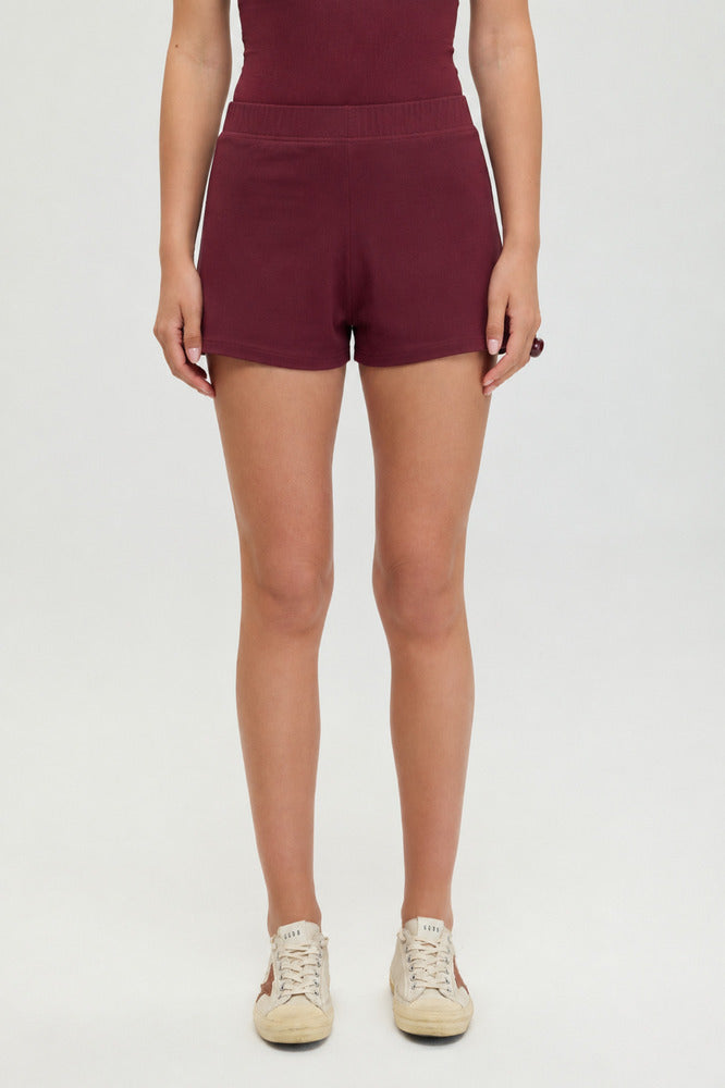 Ultra Soft Lastikli Şort Bordo