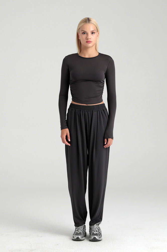 Soft Touch Şalvar Pantolon Füme