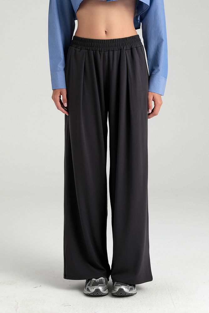 Soft Touch Piliseli Pantolon Füme