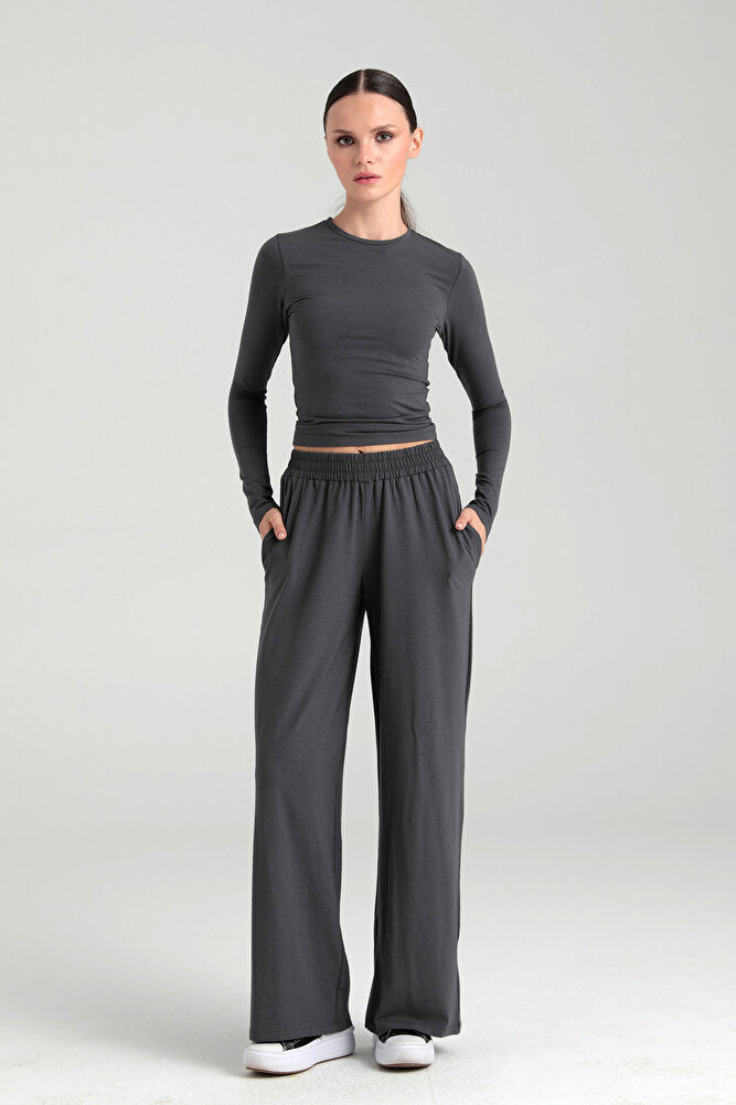 Ultra Soft Bol Pantolon Füme