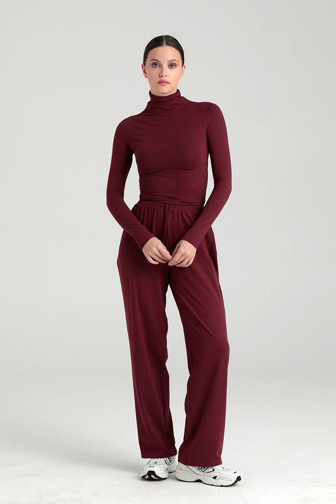 Ultra Soft Bağcıklı Pantolon Bordo