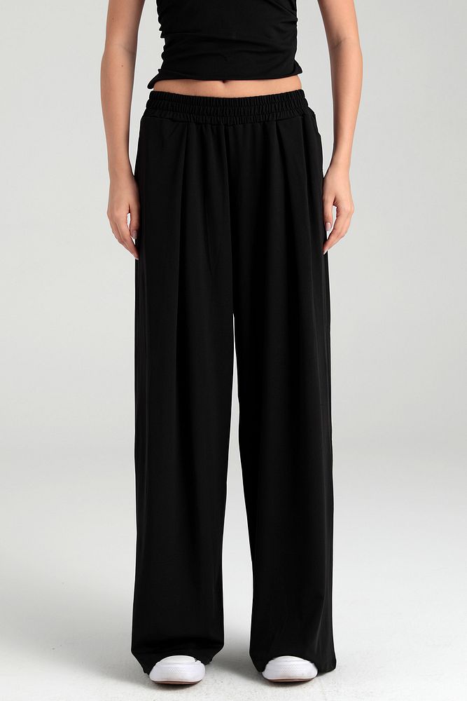 Soft Touch Piliseli Pantolon Siyah