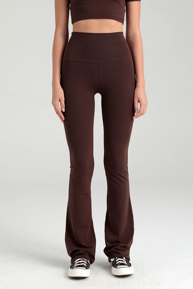 Ultra Soft Ispanyol Paça Pantolon Kahverengi