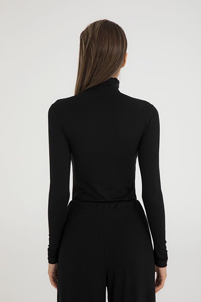 Ultra Soft Balıkçı Yaka Bluz Siyah