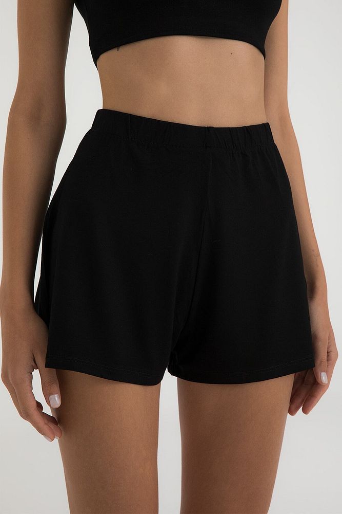 Ultra Soft Lastikli Şort Siyah