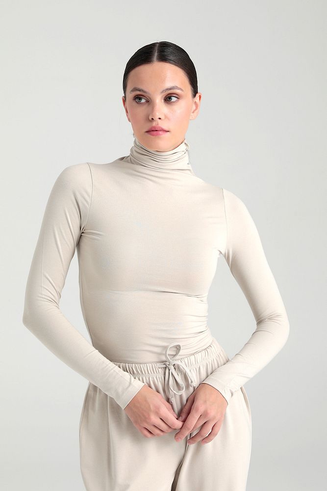 Ultra Soft Balıkçı Yaka Bluz Bej