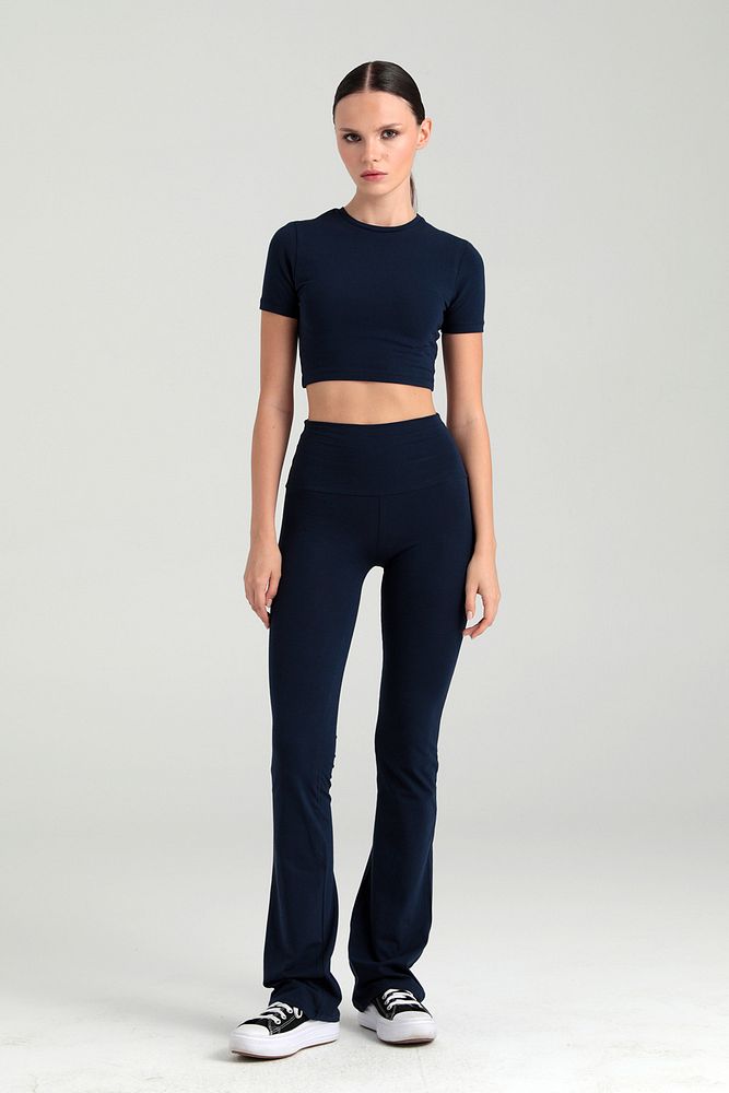 Ultra Soft İspanyol Paça Pantolon Lacivert