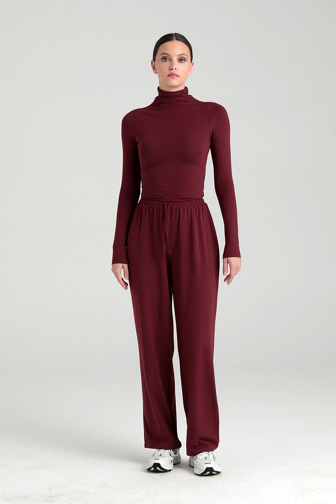 Ultra Soft Bağcıklı Pantolon Bordo