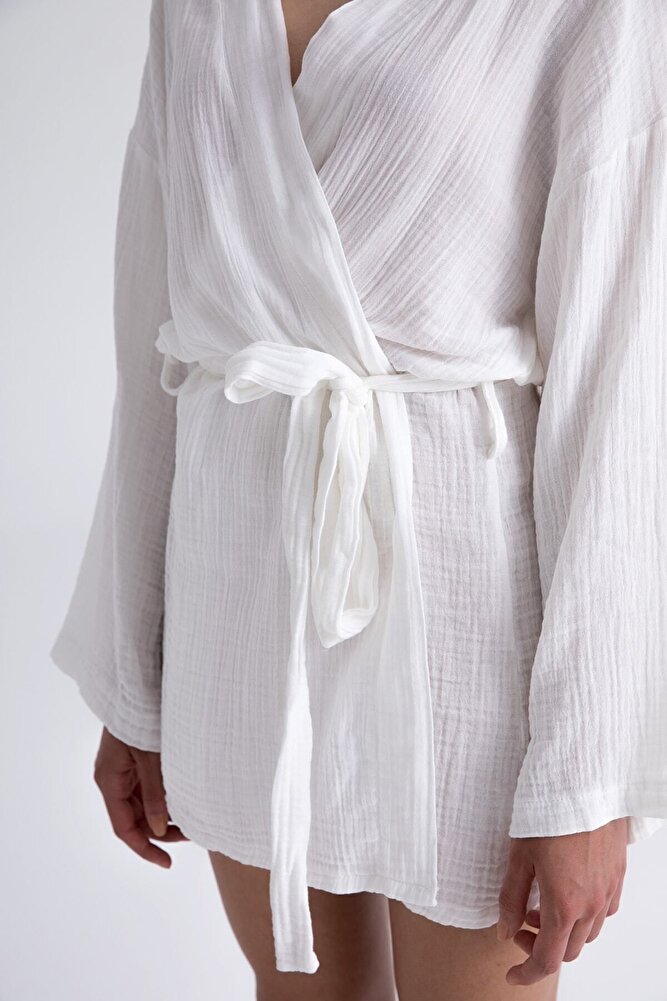 Müslin Kimono Beyaz