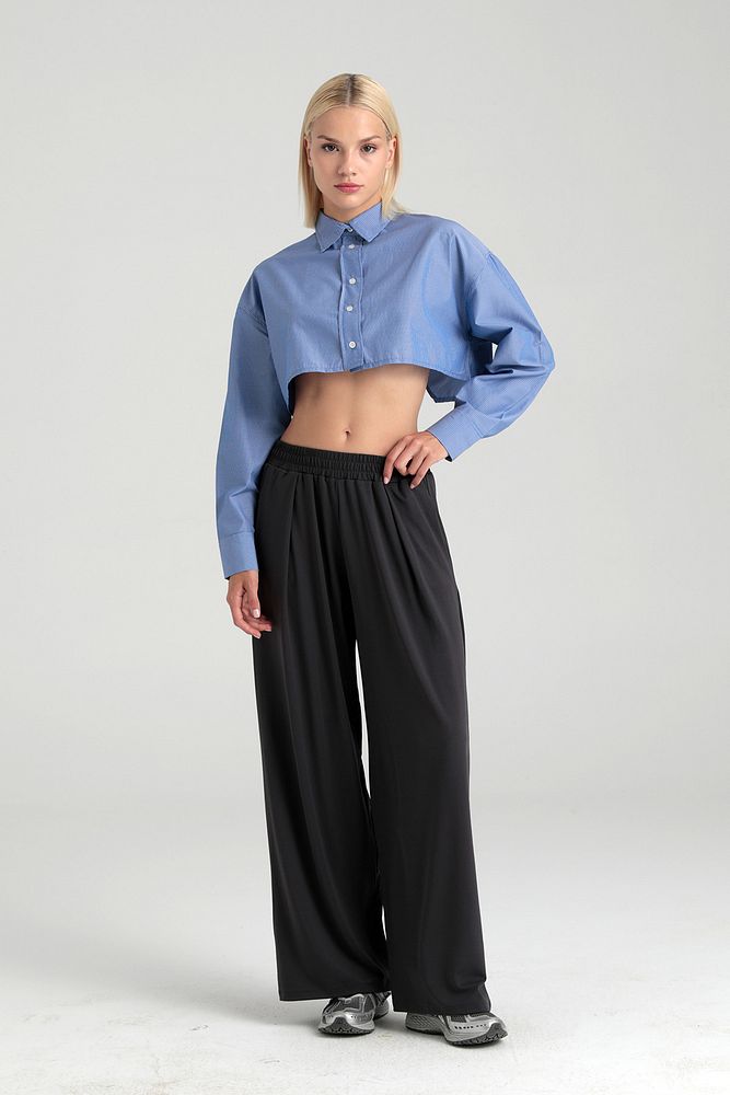 Soft Touch Piliseli Pantolon Füme