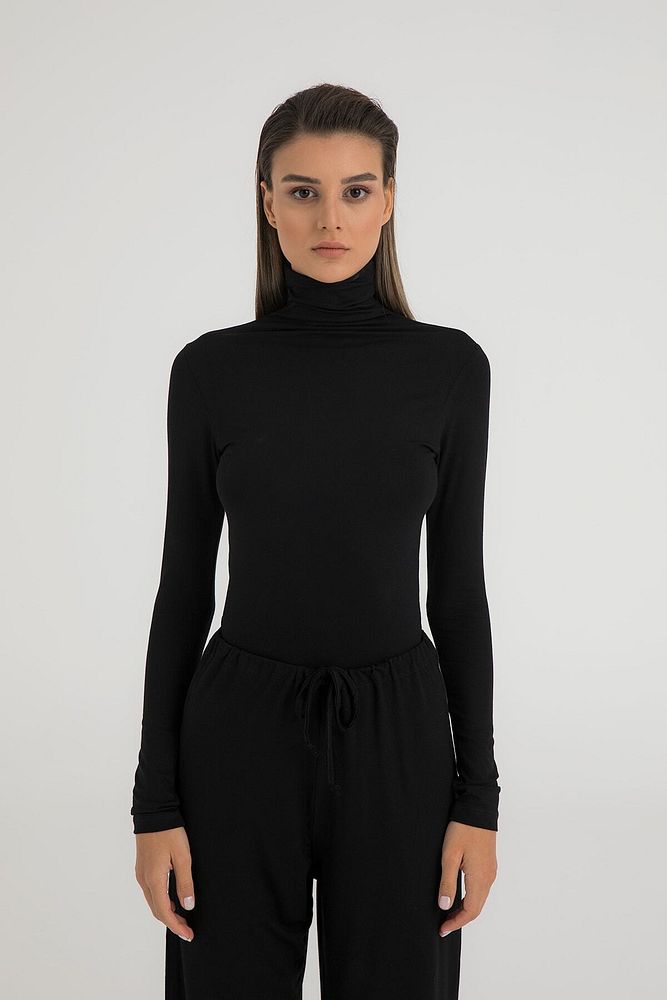 Ultra Soft Balıkçı Yaka Bluz Siyah