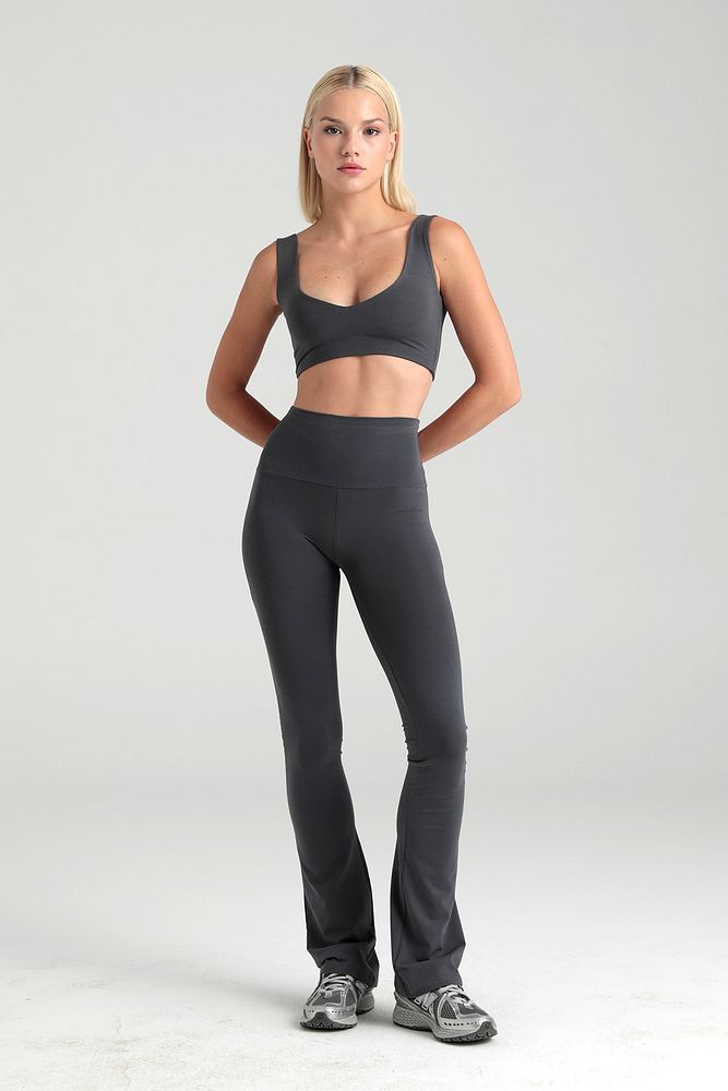 Ultra Soft Ispanyol Paça Pantolon Füme