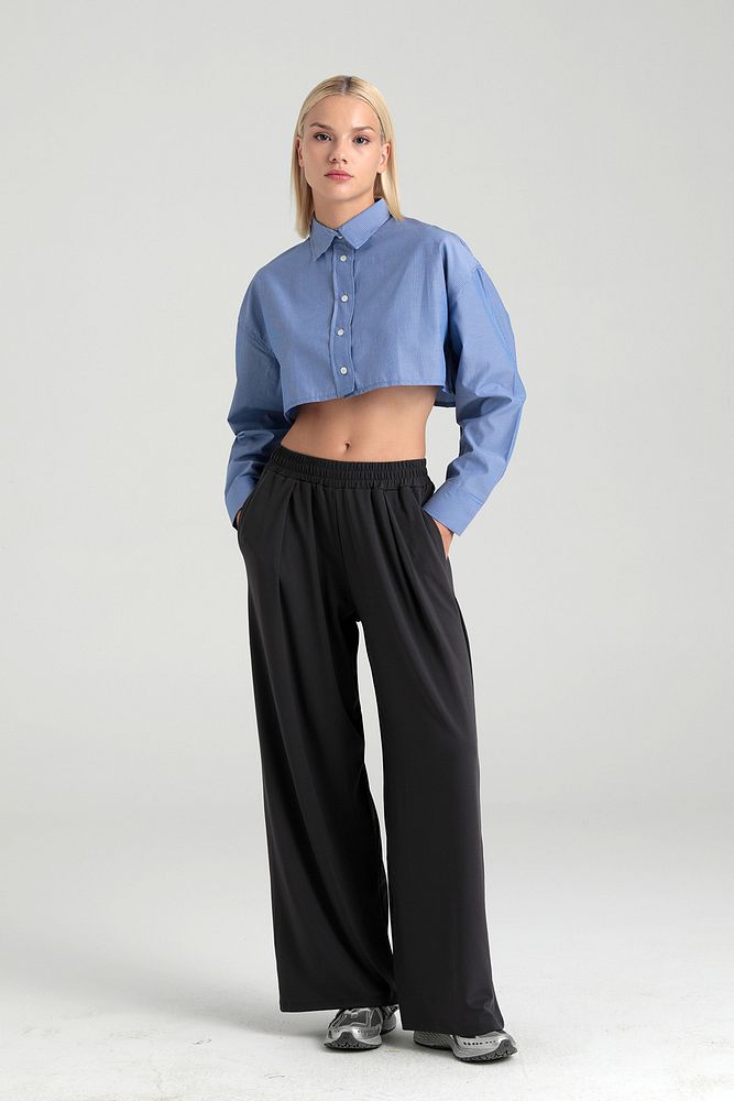 Soft Touch Piliseli Pantolon Füme