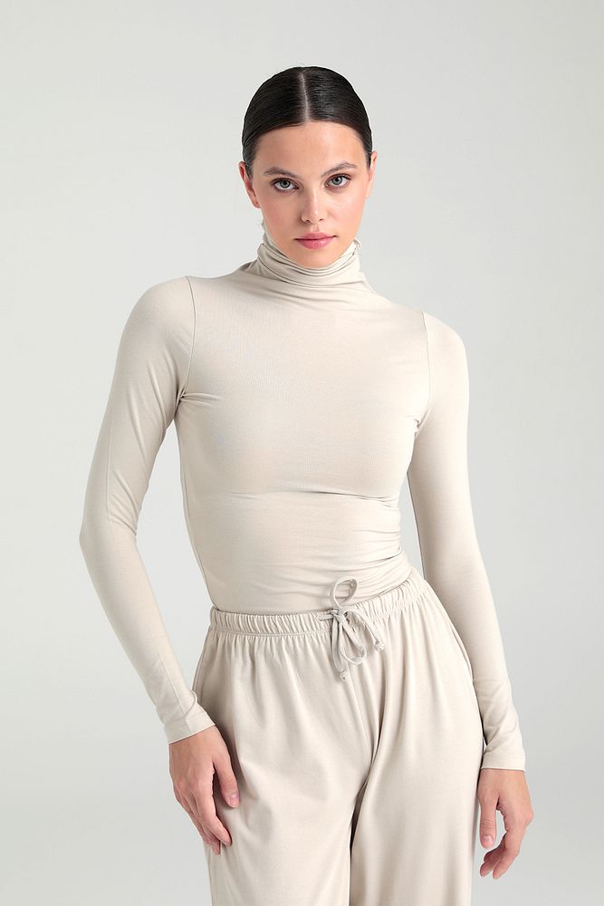 Ultra Soft Balıkçı Yaka Bluz Bej