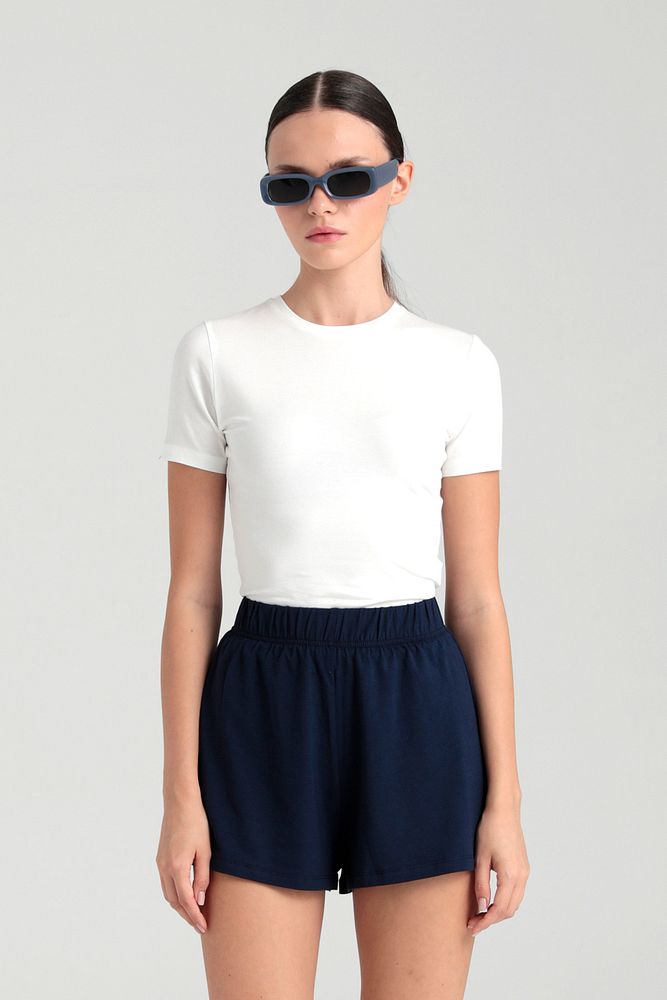 Ultra Soft Yuvarlak Yaka Kısa Kol Bluz Ekru