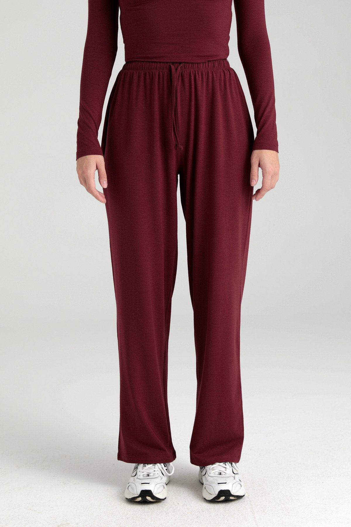 Ultra Soft Bağcıklı Pantolon Bordo