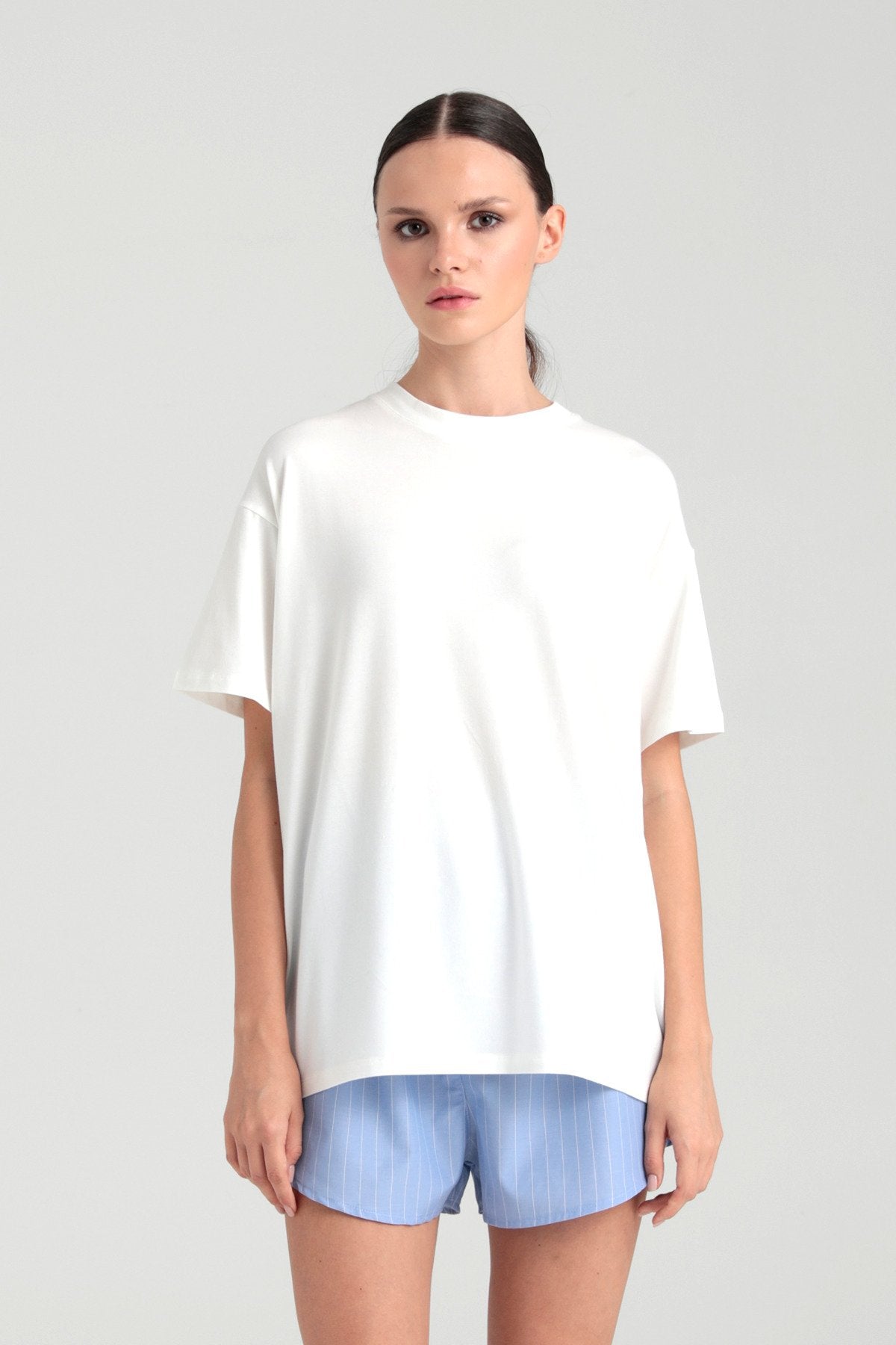 Ultra Soft Kısa Kollu T-shirt Ekru