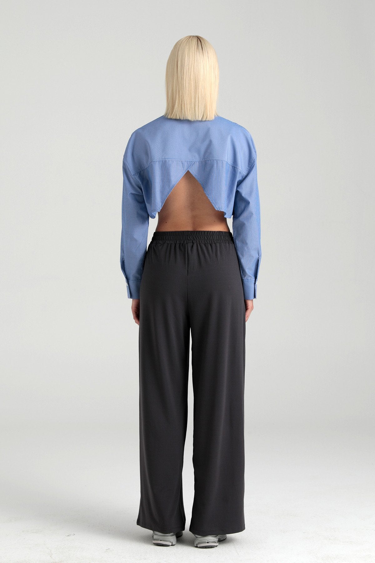 Soft Touch Piliseli Pantolon Füme