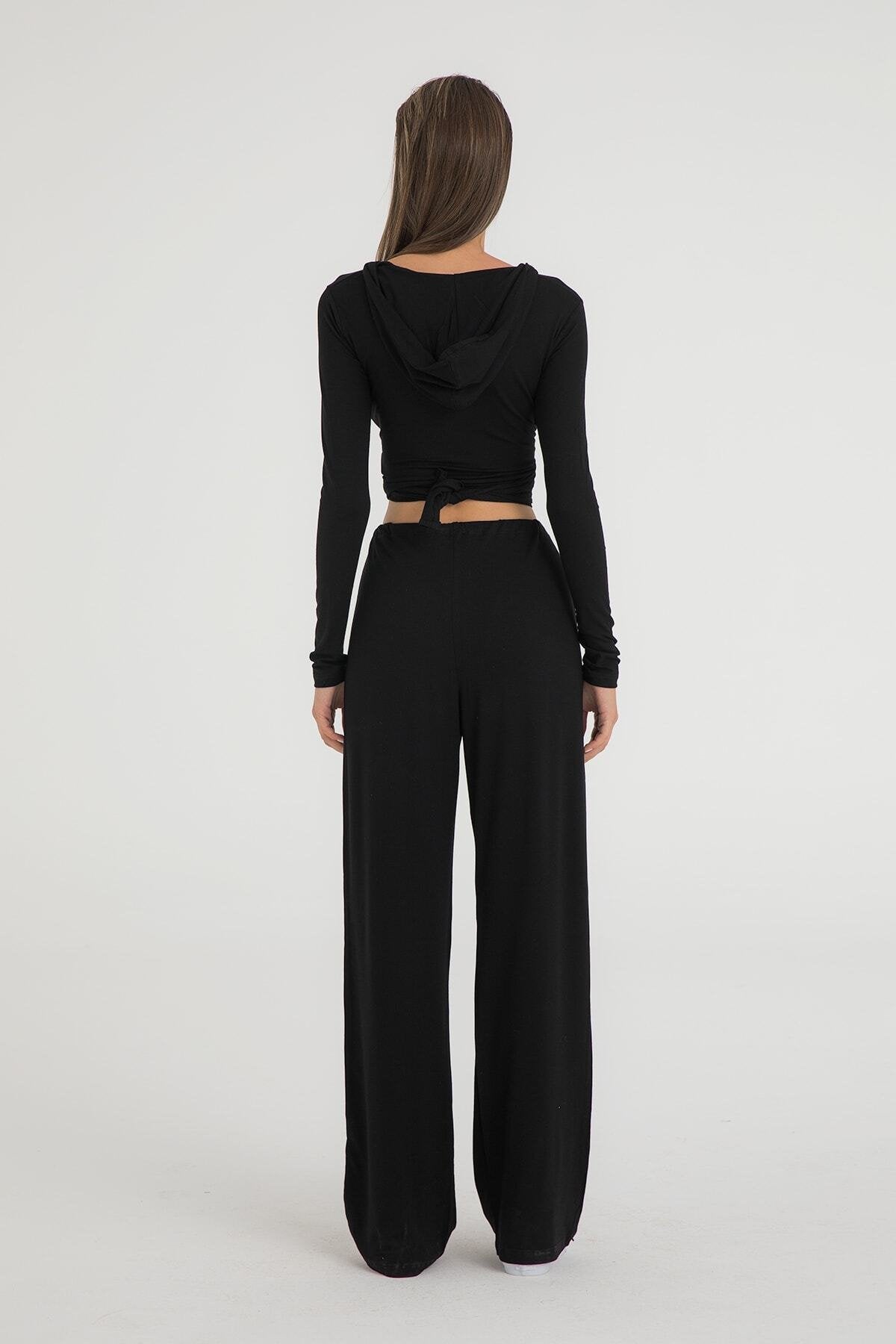 Ultra Soft Bağcıklı Pantolon Siyah