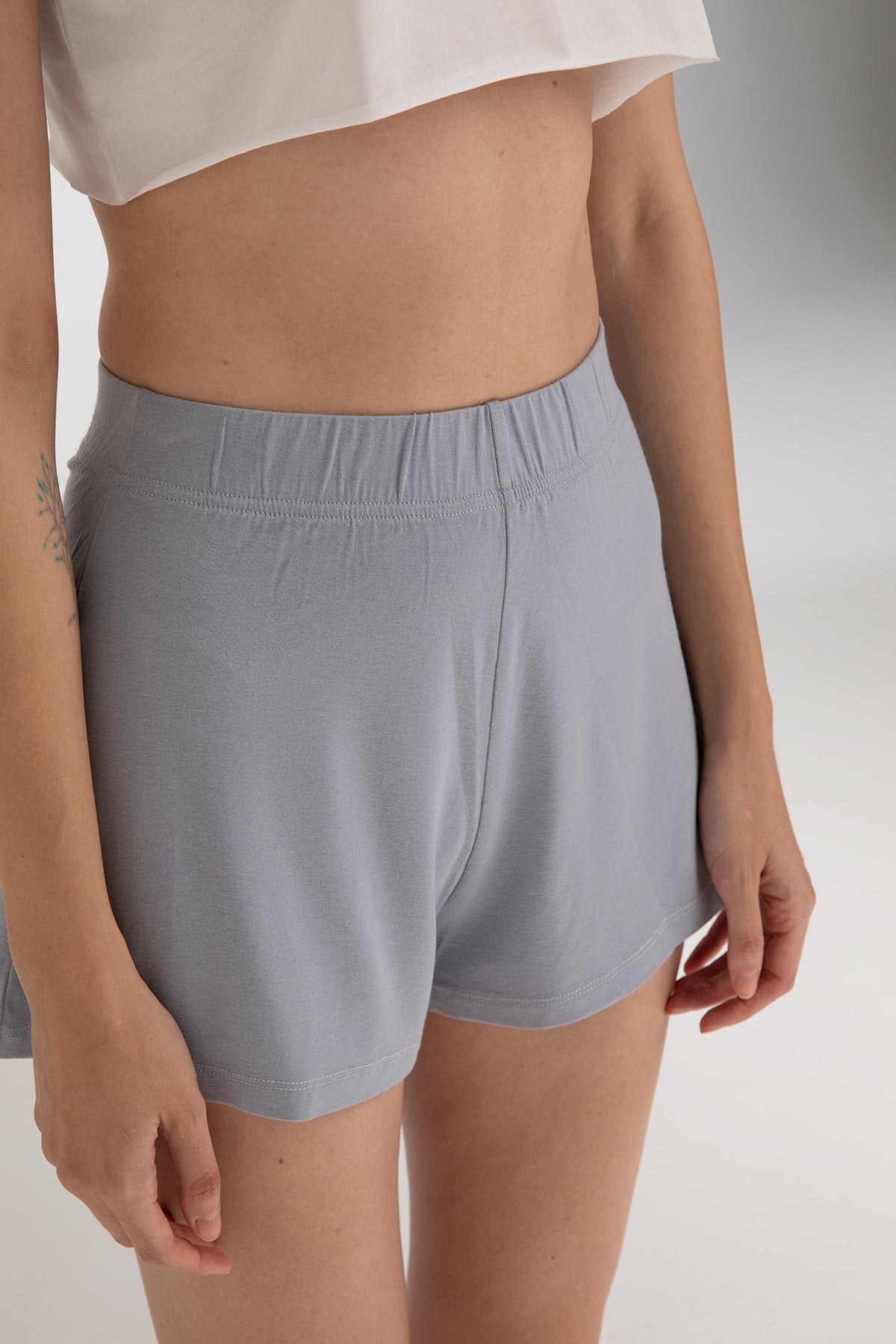 Ultra Soft Lastikli Şort Gri