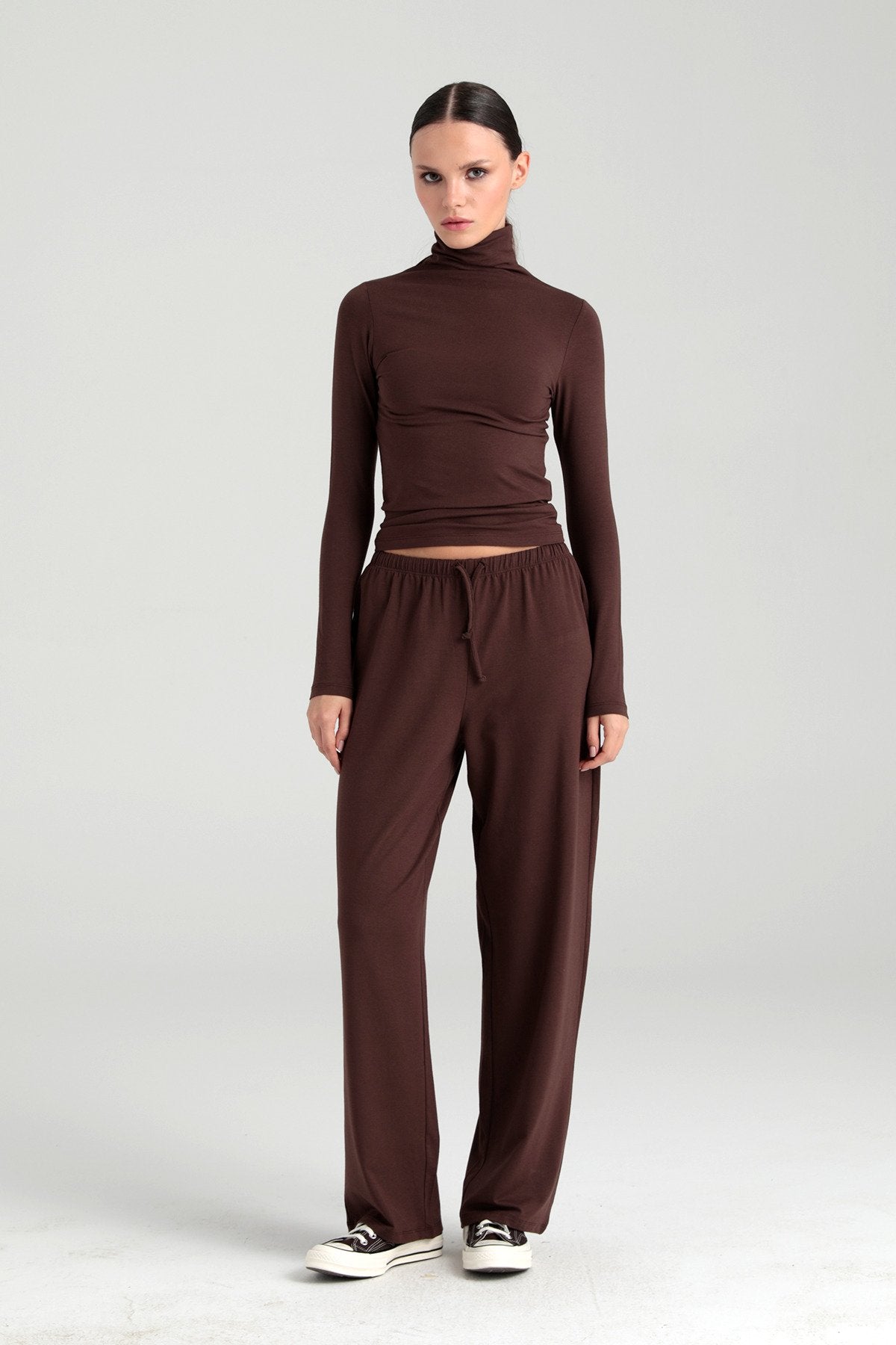 Ultra Soft Bağcıklı Pantolon Kahverengi