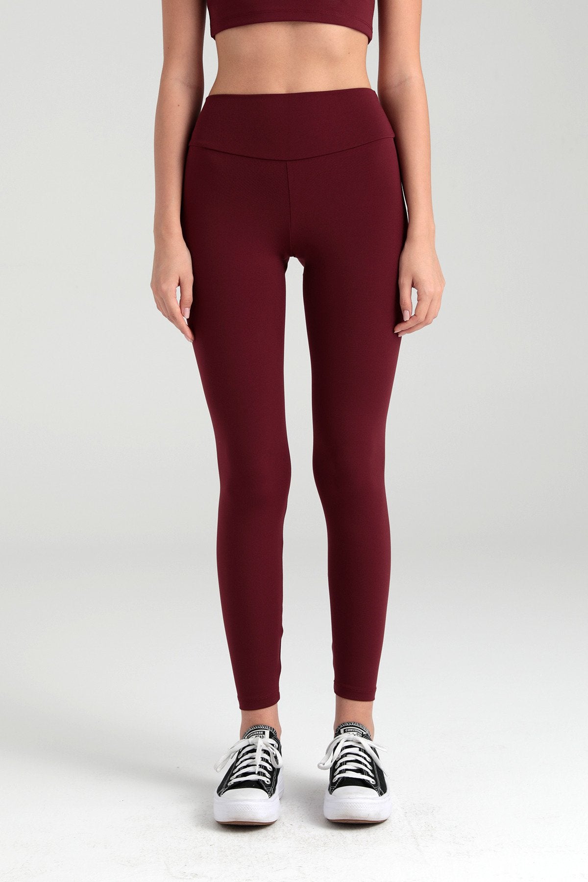 Comfort Yüksek Bel Tayt Bordo