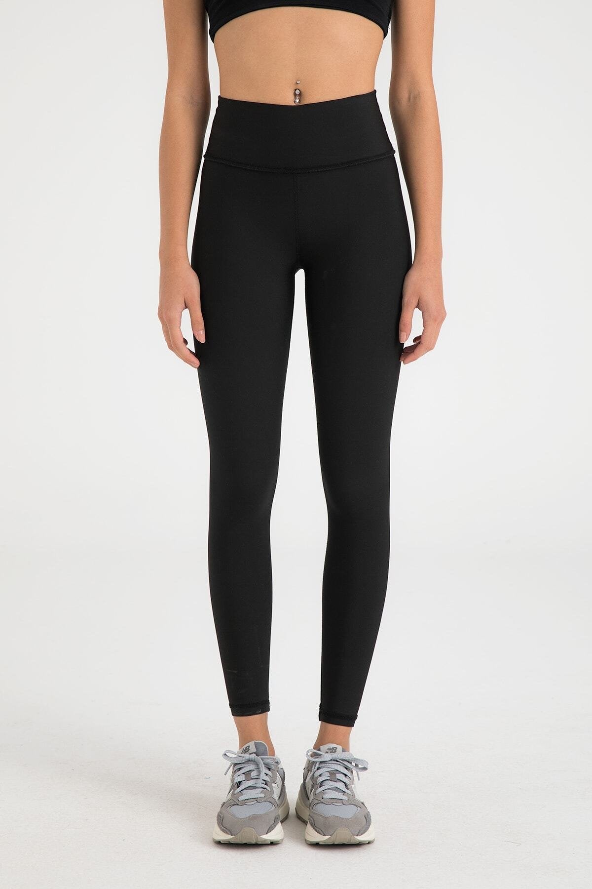 Yüksek Bel Toparlayıcı Spor Tayt Siyah