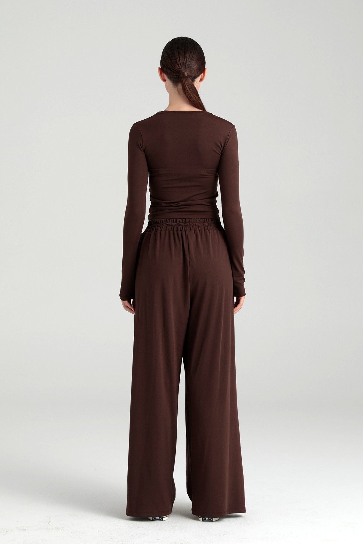 Soft Touch Piliseli Pantolon Kahverengi