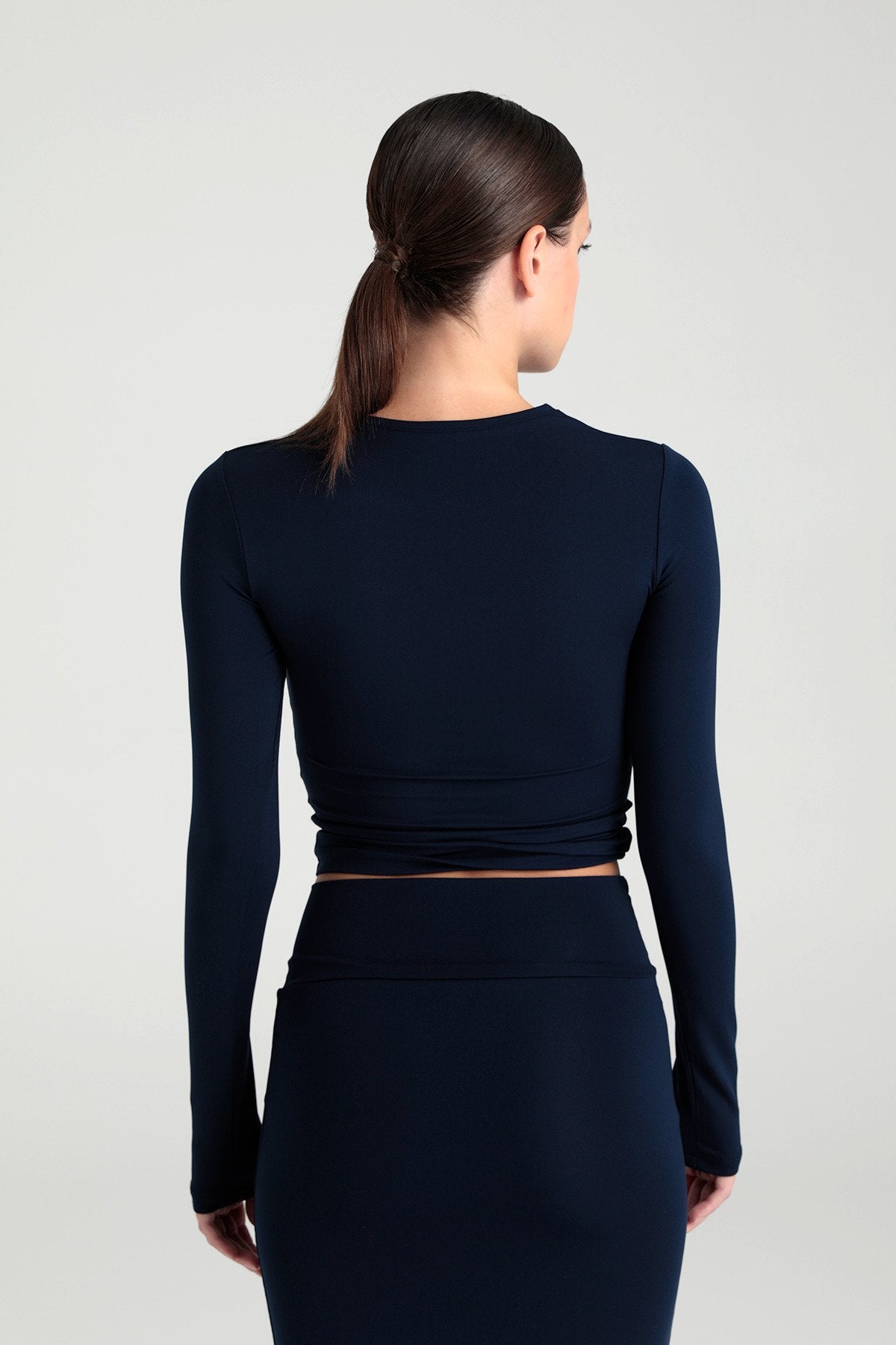 Soft Touch Yuvarlak Yaka Bluz Lacivert